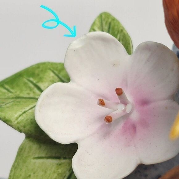 Vtg 1986 Andrea by Sadek Robins on Cherry Blossom Tree Branch Figurine - Read - Picture 11 of 11